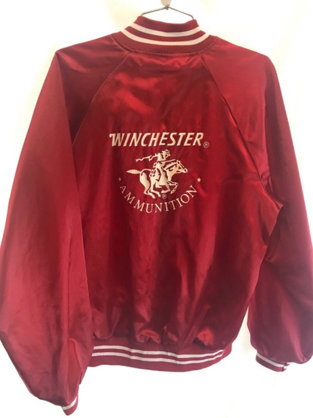 Winchester Red Satin Bomber Jacket by Hartwell Large